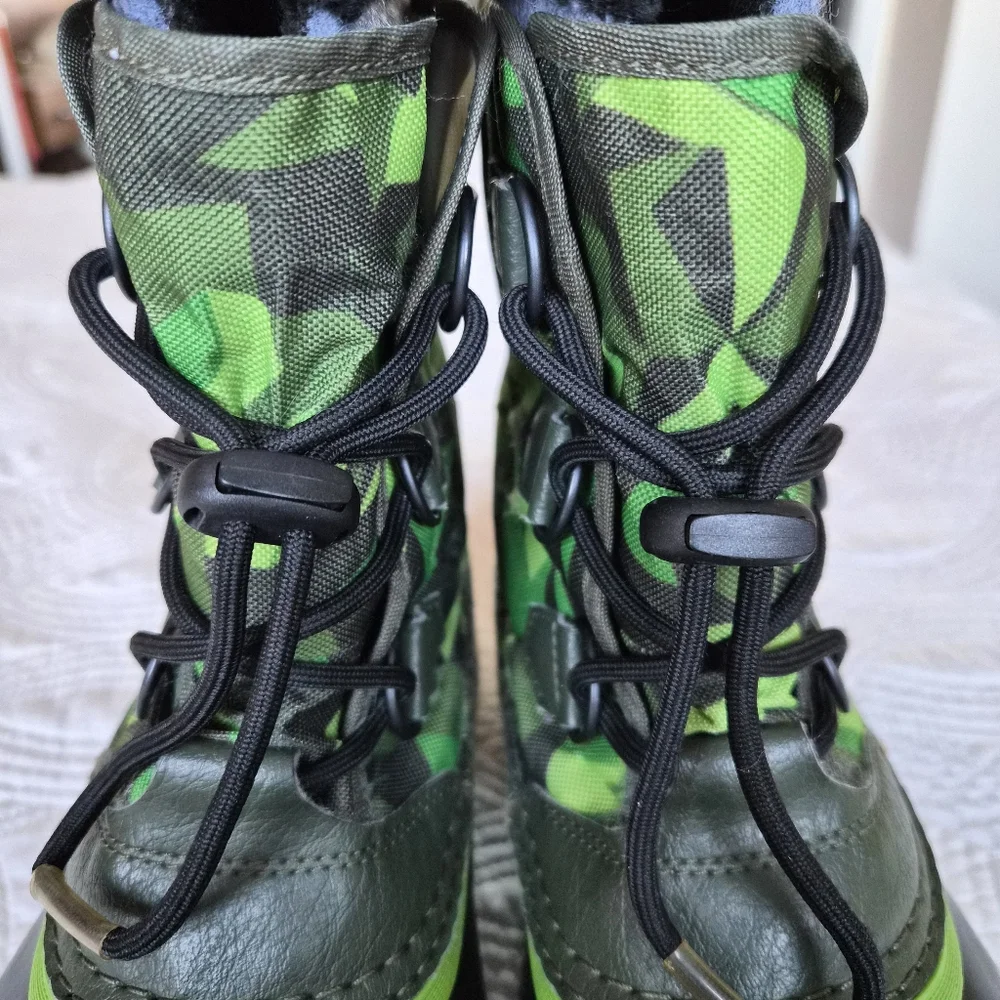 VGUC Sorel Yoot Pac Boots Black Green Boot Sz 5 Waterproof Winter